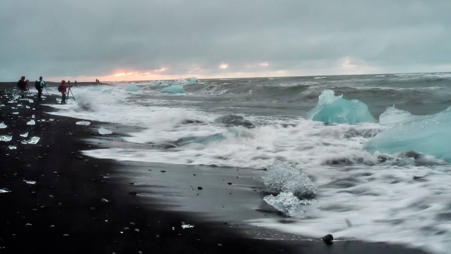 Photographers at Ice Beach