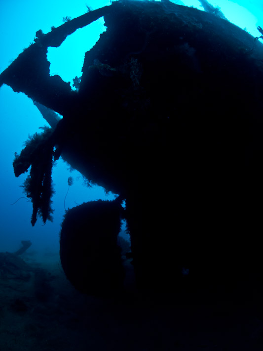 Stern of Shipwreck in Silhouette